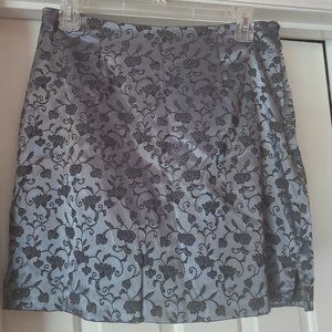 Silver Floral Jacquard Mini Skirt